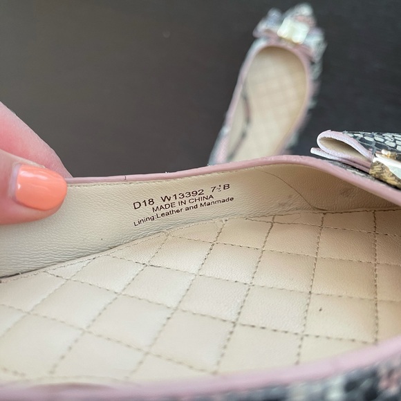 Cole Haan Tali Bow Flat In Misty Rose Snake Print - Picture 8 of 9